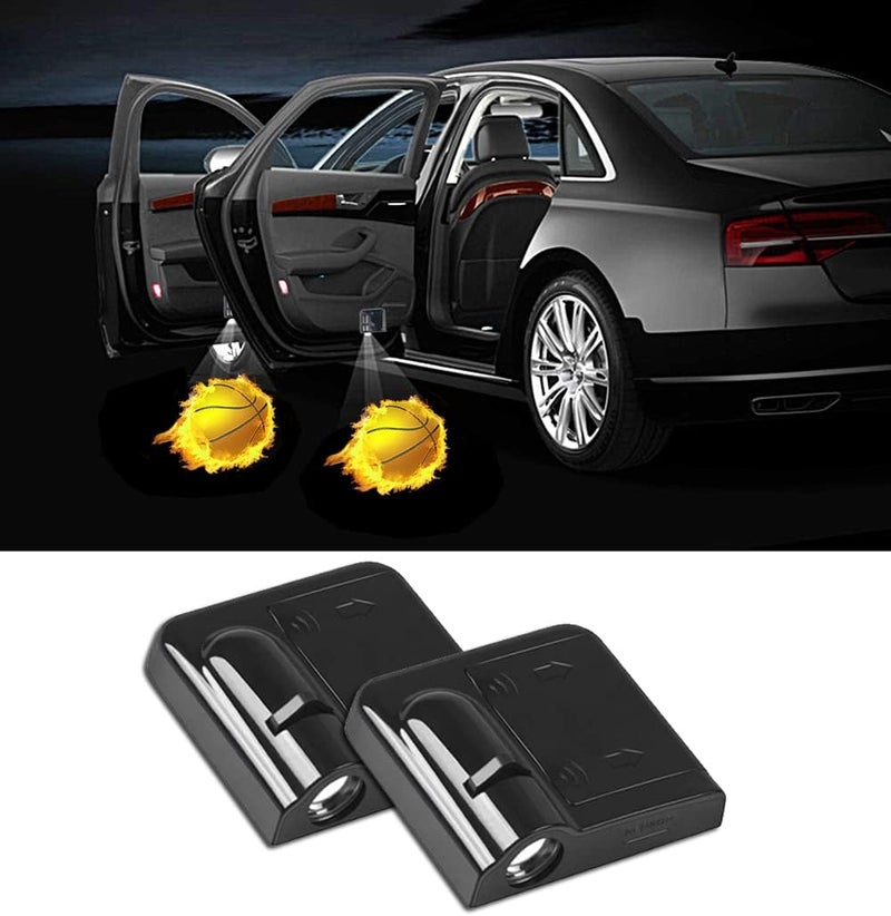 NewL 2 Pcs Led Car Door Welcome Light for Fire Basketball Logo Symbol Projector Lights Ghost Shadow Light - Image 1